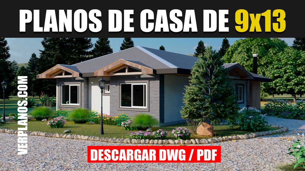 Plano de casa muy cómoda con 3 Dormitorios y 2 Baños