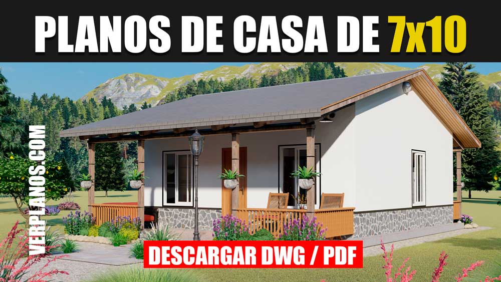 Hermoso Plano de casa Pequeña y Económica con 2 dormitorios