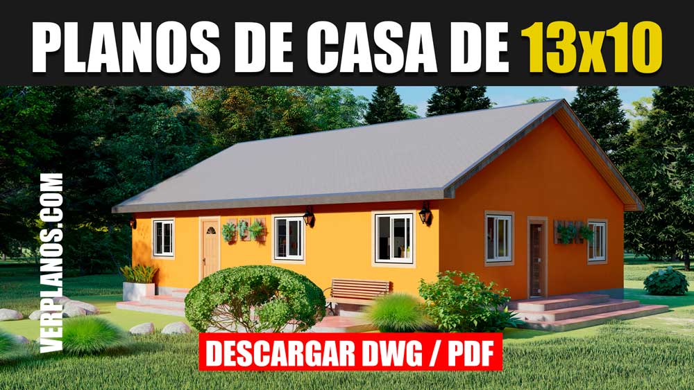 Plano de casa Económica con 3 dormitorios y 1 baño (DWG / PDF)