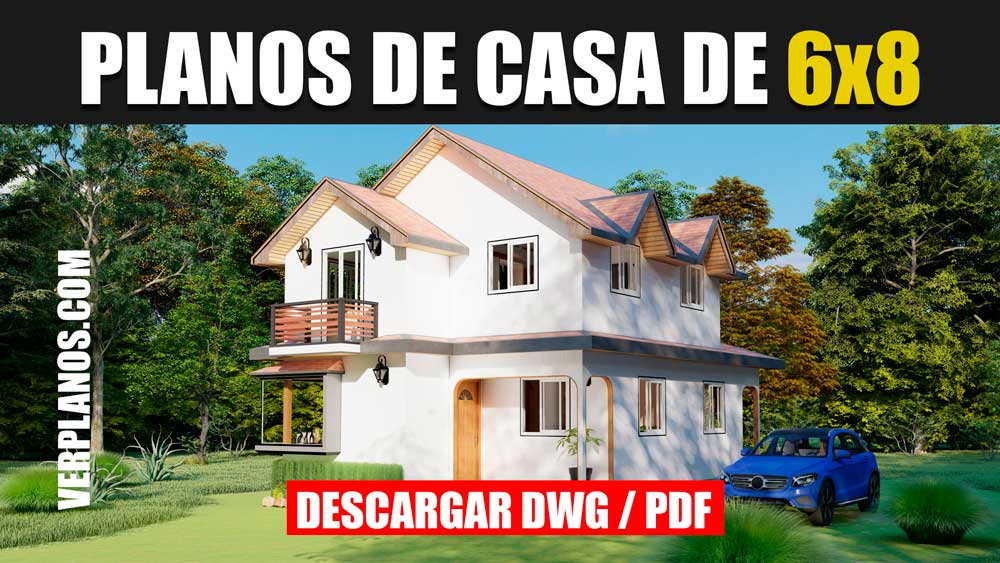 Plano de Casa Pequeña y Económica con #4 Dormitorios y #2 Baños