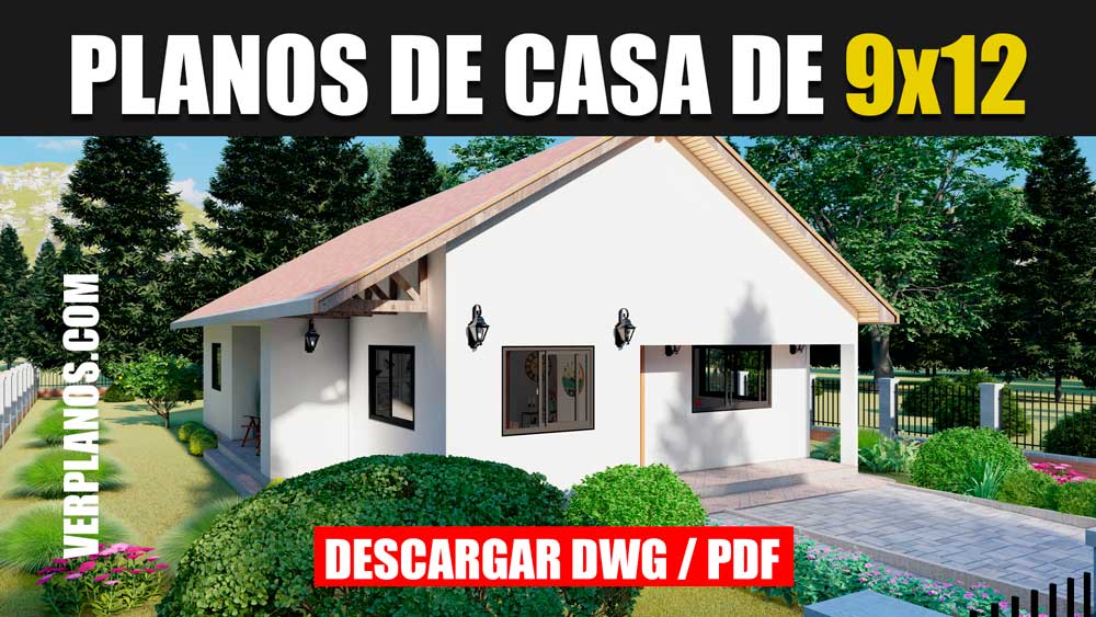 Clásico Plano de Casa Económica y Pequeña con 3 Dormitorios y 2 Baños