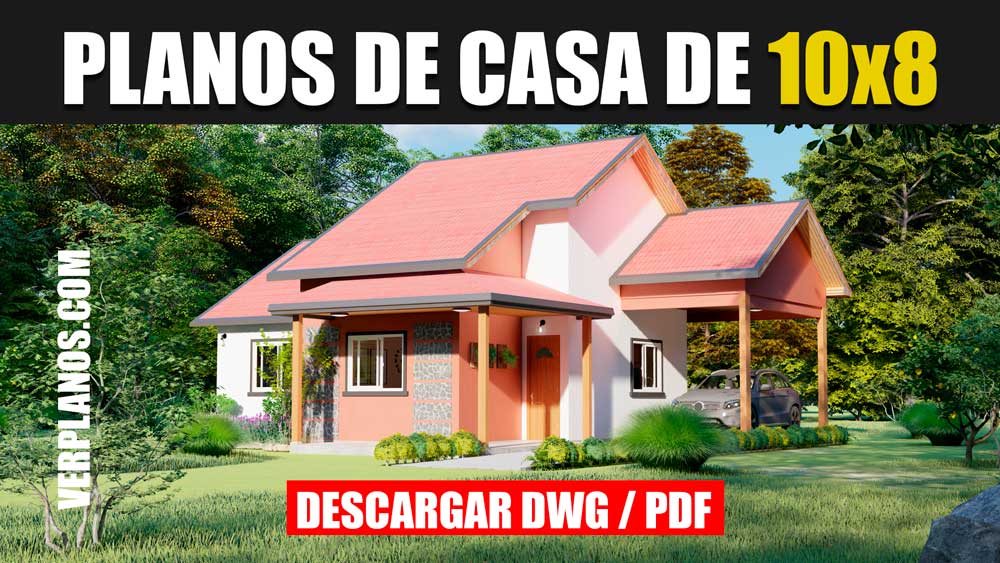 Hermoso Plano de casa Pequeña y Económica de 2 dormitorios