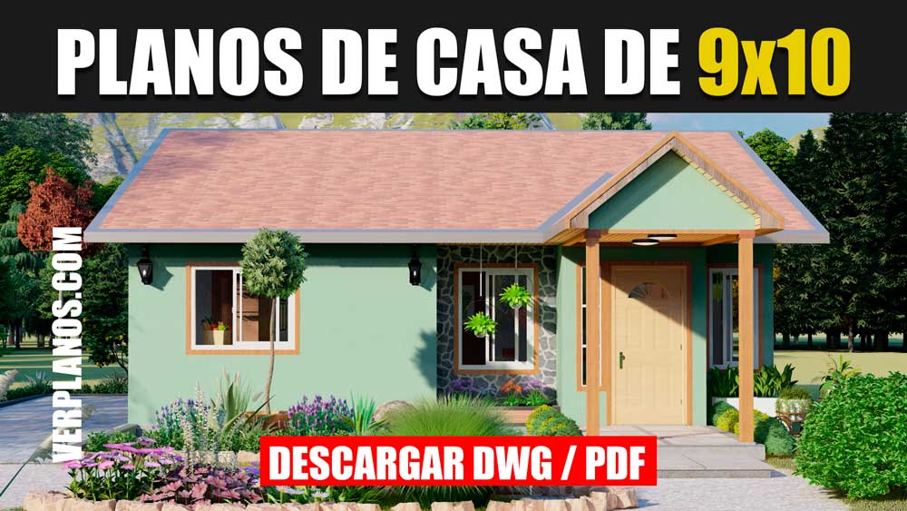 Plano de Casa Económica, Bonita y Simple de 3 Dormitorios y 2 Baños