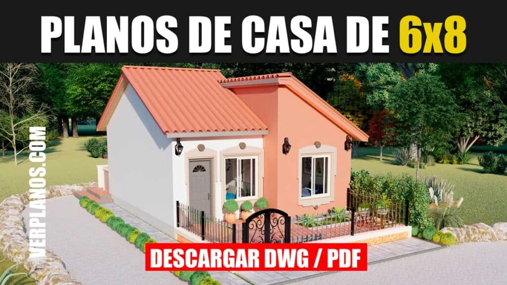 Planos de Casa Pequeña y Económica con 2 dormitorios