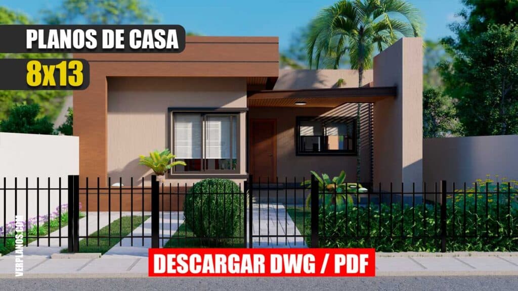 Planos de Casa Moderna y Económica en DWG Y PDF ¡GRATIS!