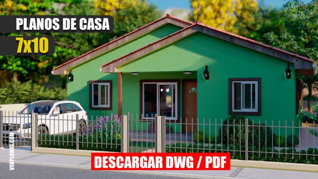 Planos de casa Pequeña y Cómoda de 3 Dormitorios
