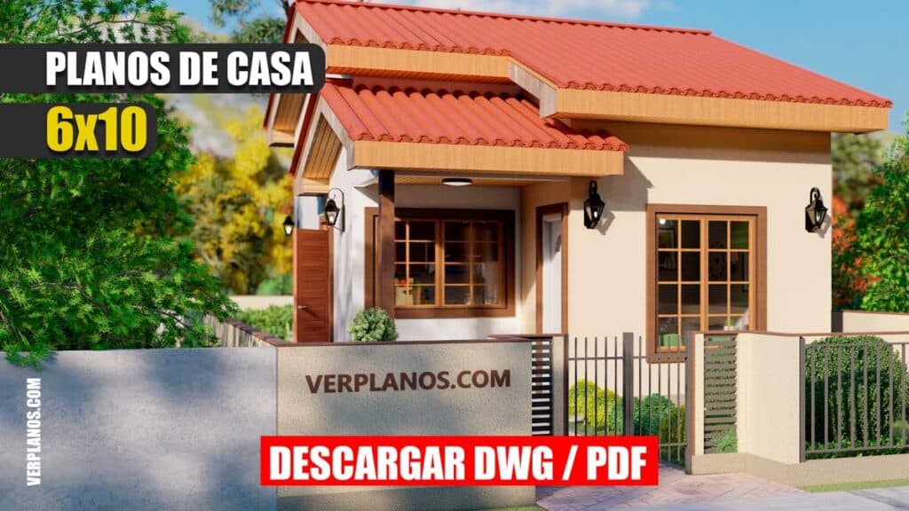 Plano de casa con 2 dormitorios y 1 baño ¡Muy acogedor y cómodo!