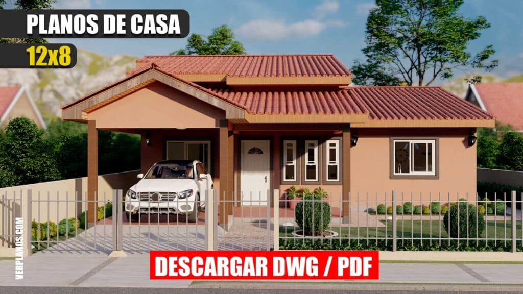 Planos de casa de 1 piso con 3 dormitorios ¡Muy acogedora!
