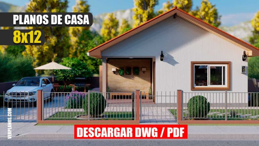Modelo de Plano de Casa de 3 Dormitorios y 2 Baños con diseño Estándar