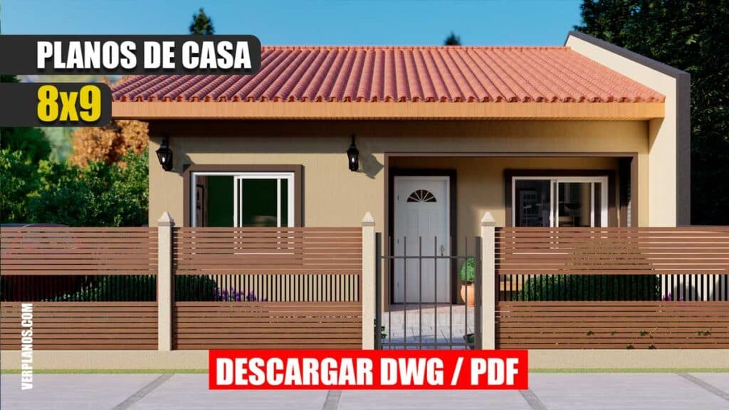 Plano de Casa Pequeña y Económica de 3 Dormitorios y 2 Baños
