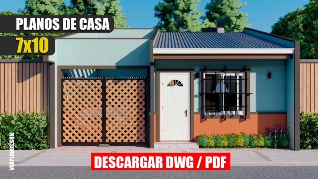 Planos de Casa de 1 piso ¡Pequeña y Económica! (3 Dormitorios)