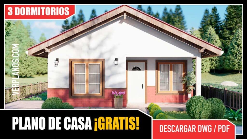 Bonito Plano de Casa en el Campo con 3 Dormitorios y 2 Baños