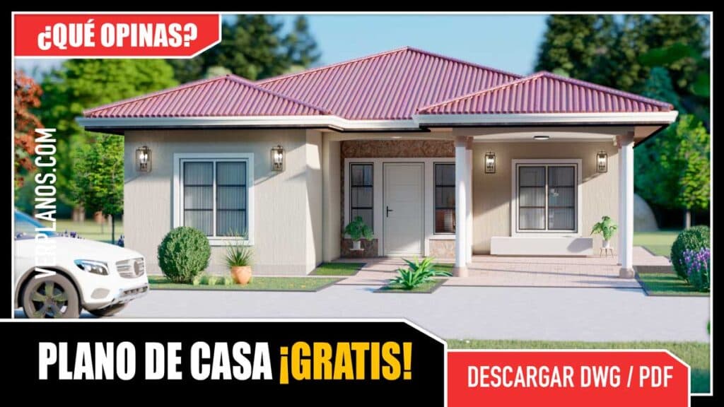 Cómoda y Acogedora Idea de Planos de Casa con 3 Dormitorios