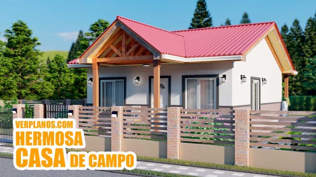 Hermoso Plano de Casa de Campo con 3 Dormitorios (DWG / PDF)
