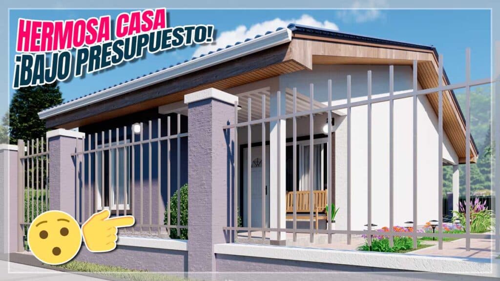 Planos de Casa con idea Económica (3 Dormitorios y 2 Baños)