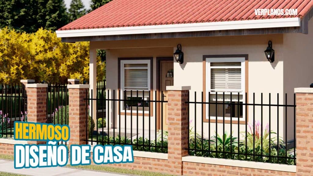 Precioso Diseño de Plano de Casa con 3 Dormitorios y 2 Baños
