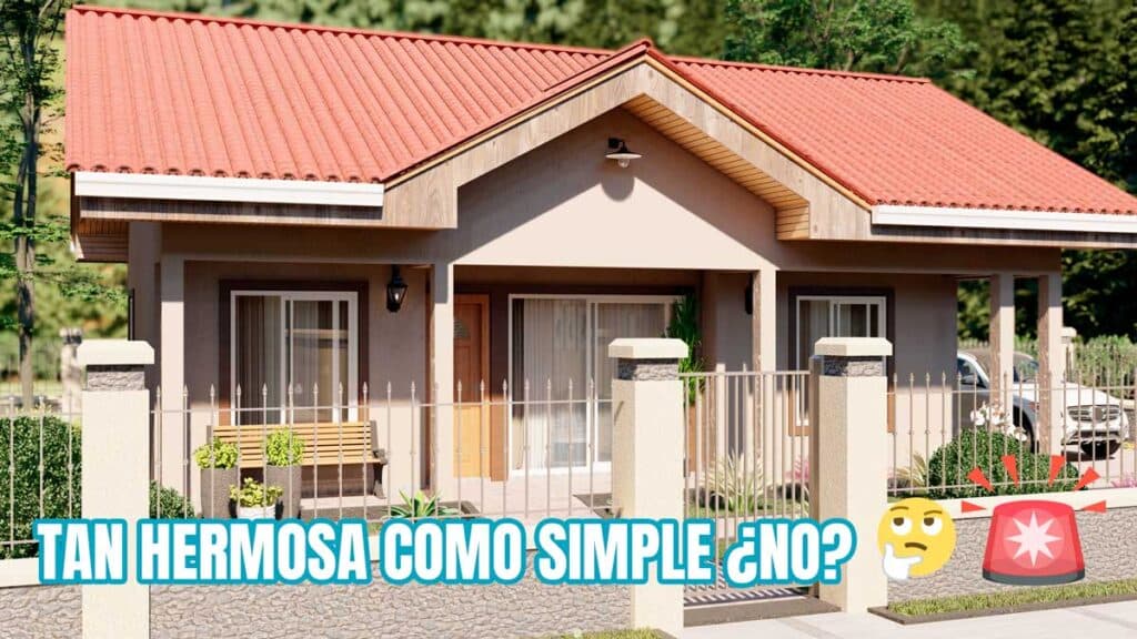 Simple diseño de Casa con Hermoso Plano de 3 Dormitorios
