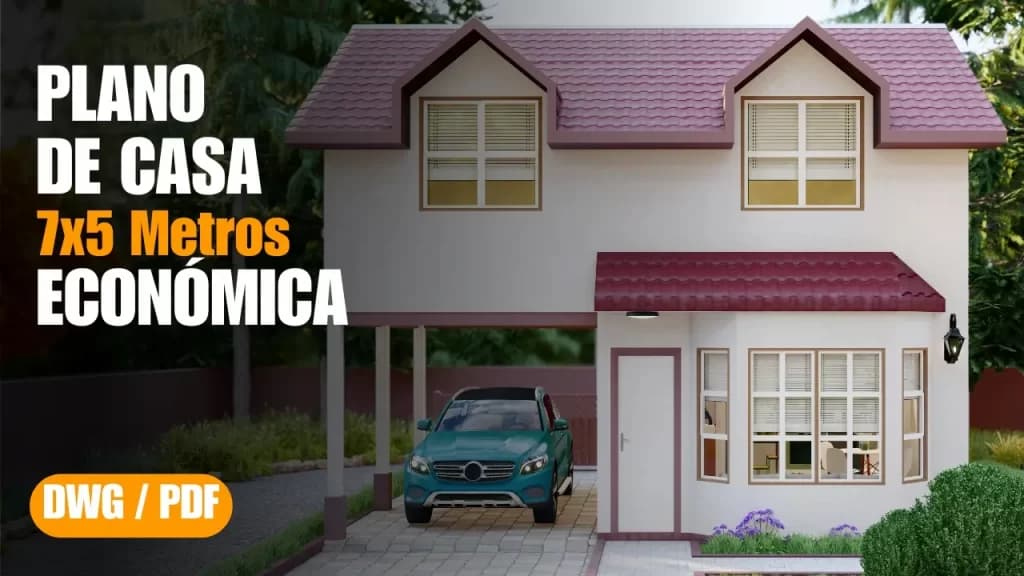 Plano de casa de 7×5 metros: diseño funcional, compacto y económico