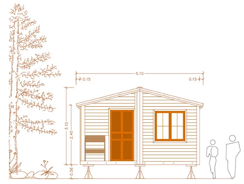 Plano de casa pequeña de 30 m² con medidas en PDF