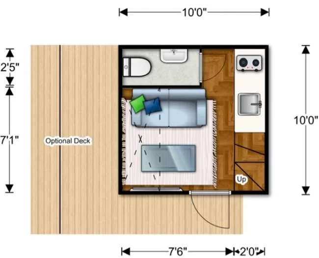Primer piso plano de cabaña