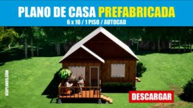 Plano de casa prefabricada con medidas en autocad para descargar gratis