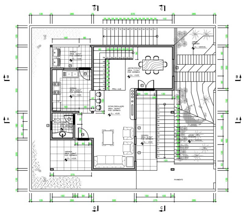 Vista previa del primer nivel del plano de casa 