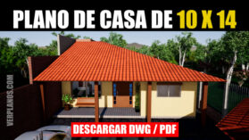Plano de casa con medidas 3 dormitorios 1 piso autocad pdf dwg