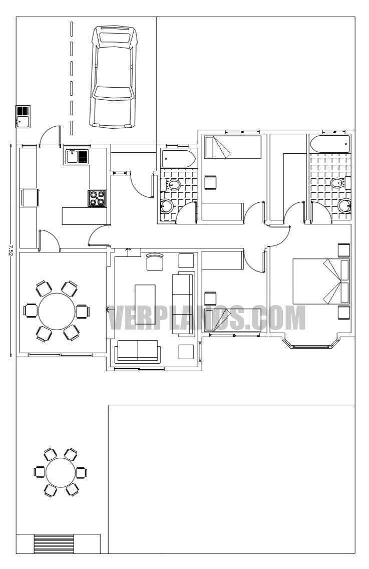 Vista previa plano de casa primer piso