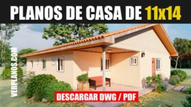 planos de casa de un piso tres dormitorios en autocad y pdf gratis