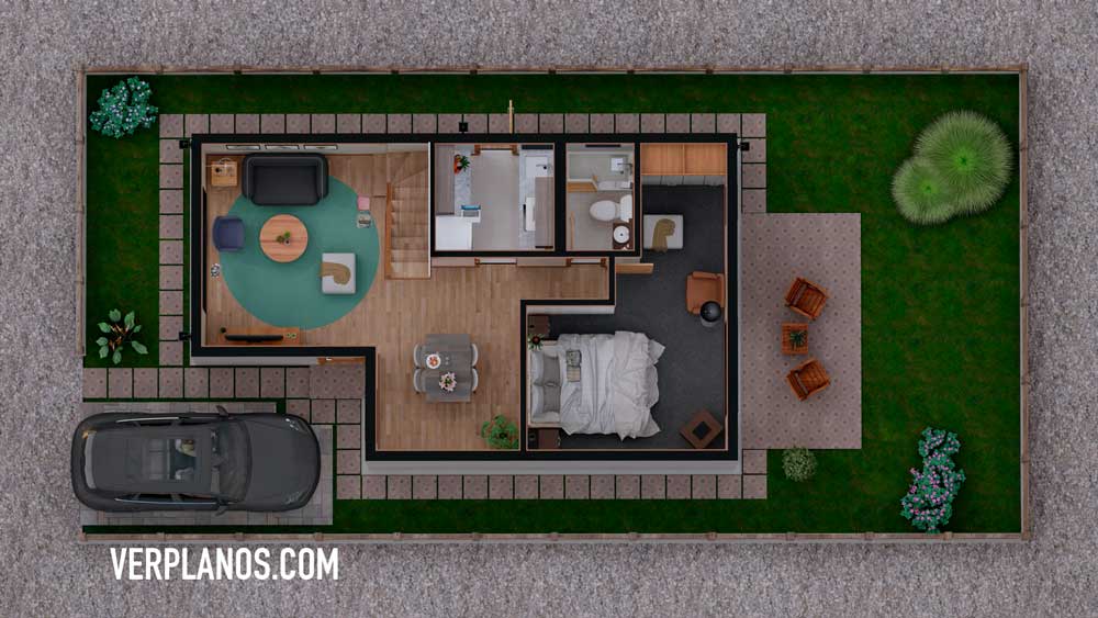 Vista previa de su primer piso plano de casa de 2 pisos gratis