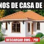 Planos de Casa Económica y Pequeña de 3 Dormitorios y 2 Baños ¡GRATIS! en Autocad y PDF