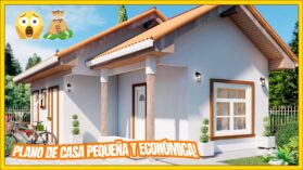 Plano de Casa Pequeña y Económica de 1 piso con 3 Dormitorios y 1 Baño en formato DWG para Autocad y PDF