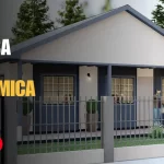 Plano de casa pequeña 8x7 metros