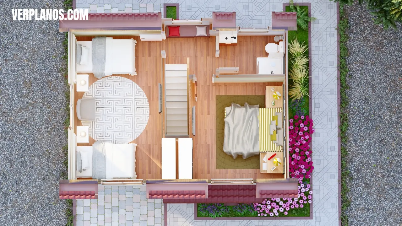 Planta segundo piso casa 7x5 metros