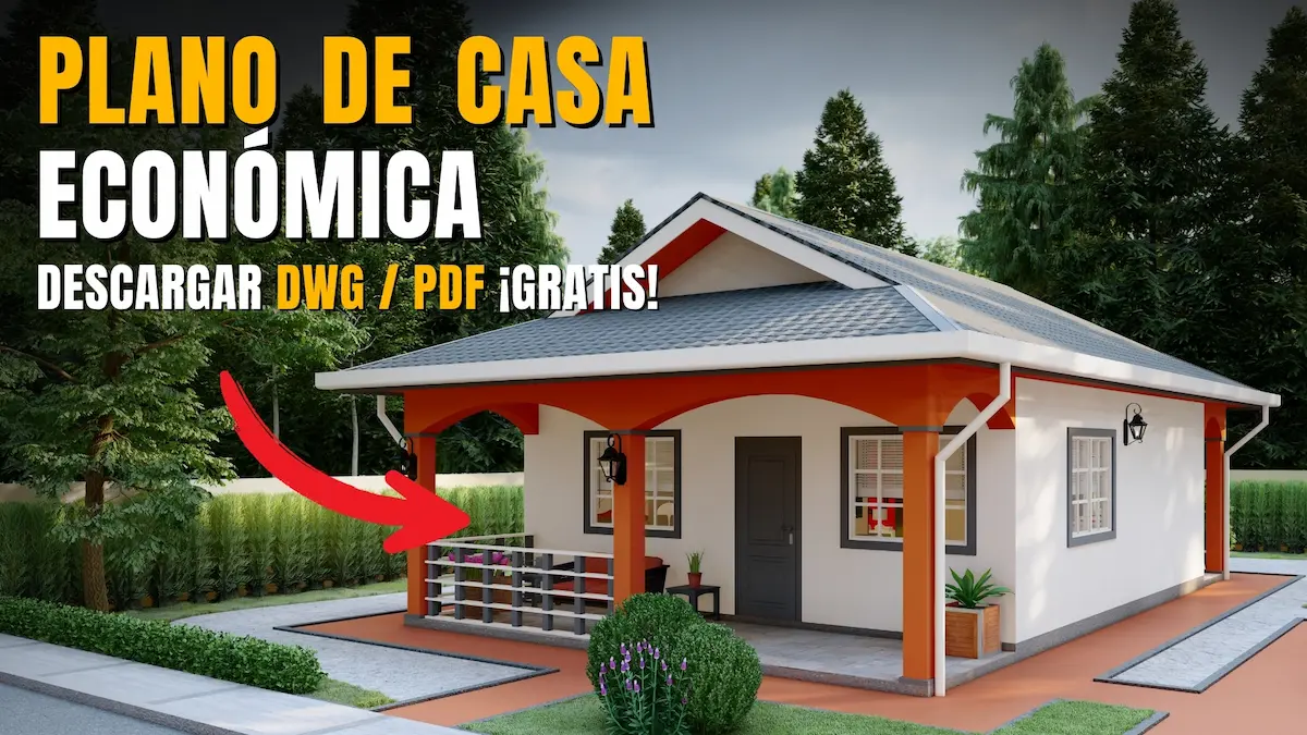 Portada del artículo Plano de casa pequeña y económica de 2 dormitorios